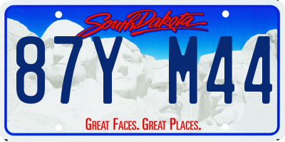 SD license plate 87YM44