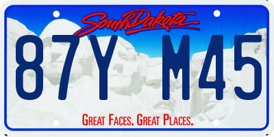 SD license plate 87YM45