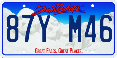 SD license plate 87YM46