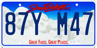 SD license plate 87YM47