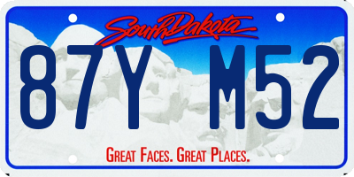 SD license plate 87YM52