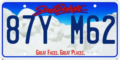 SD license plate 87YM62