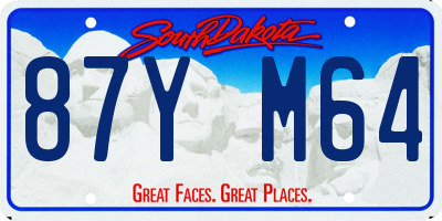 SD license plate 87YM64