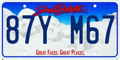 SD license plate 87YM67