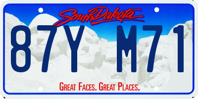 SD license plate 87YM71