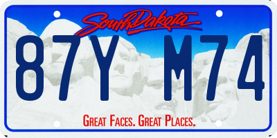 SD license plate 87YM74