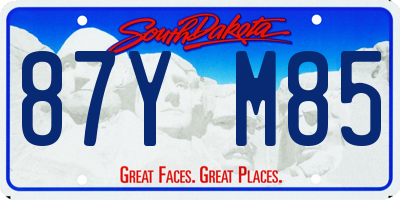 SD license plate 87YM85