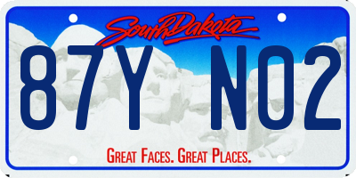 SD license plate 87YN02