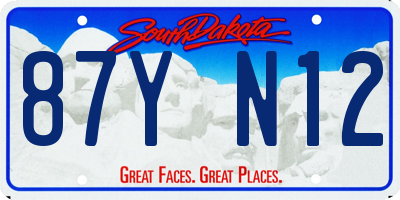 SD license plate 87YN12
