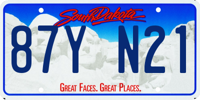 SD license plate 87YN21