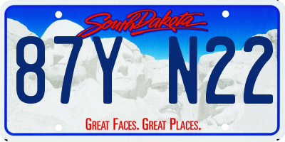 SD license plate 87YN22