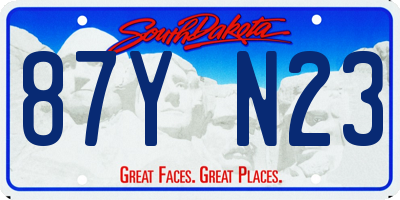 SD license plate 87YN23