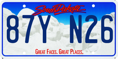 SD license plate 87YN26