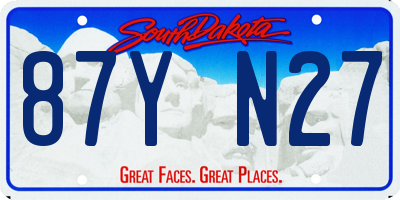 SD license plate 87YN27