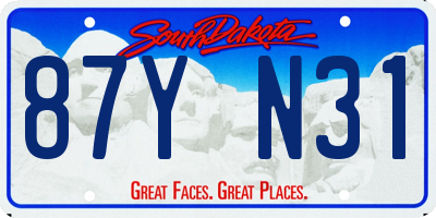 SD license plate 87YN31