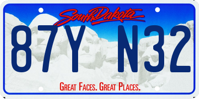 SD license plate 87YN32