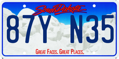 SD license plate 87YN35