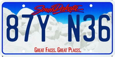 SD license plate 87YN36