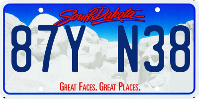 SD license plate 87YN38