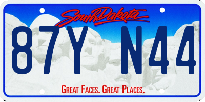 SD license plate 87YN44