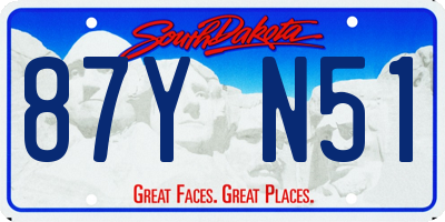 SD license plate 87YN51