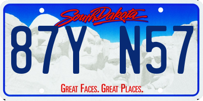 SD license plate 87YN57