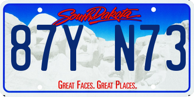 SD license plate 87YN73