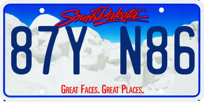 SD license plate 87YN86