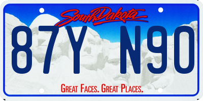 SD license plate 87YN90