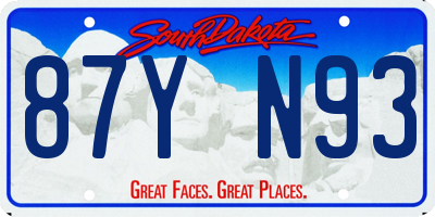 SD license plate 87YN93