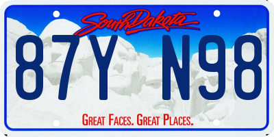 SD license plate 87YN98