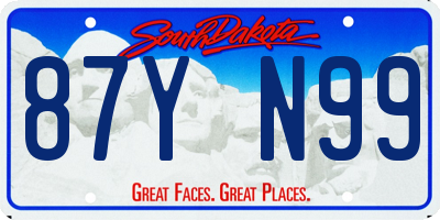 SD license plate 87YN99