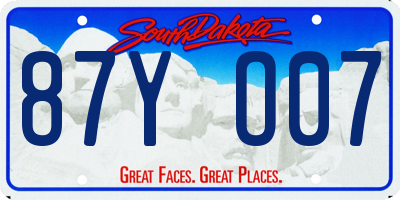 SD license plate 87YO07