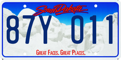 SD license plate 87YO11
