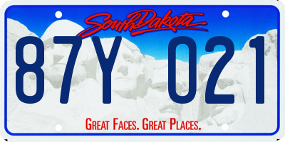 SD license plate 87YO21