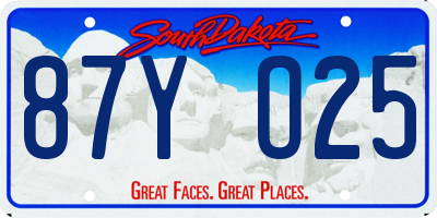 SD license plate 87YO25