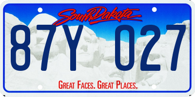 SD license plate 87YO27