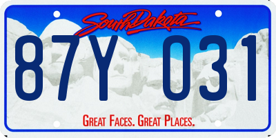 SD license plate 87YO31