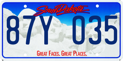 SD license plate 87YO35
