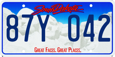 SD license plate 87YO42