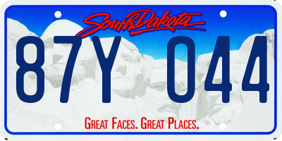 SD license plate 87YO44