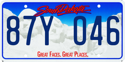 SD license plate 87YO46