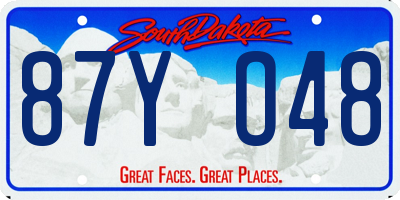 SD license plate 87YO48