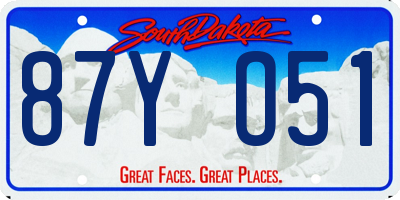 SD license plate 87YO51