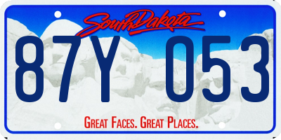 SD license plate 87YO53