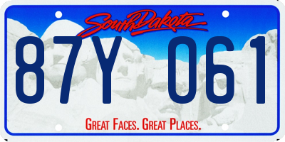 SD license plate 87YO61
