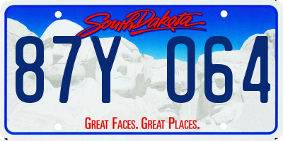 SD license plate 87YO64