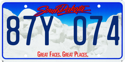 SD license plate 87YO74