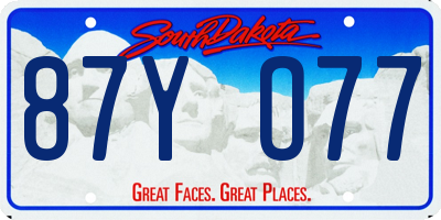 SD license plate 87YO77