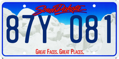SD license plate 87YO81
